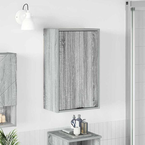 vidaXL Ντουλάπι Μπάνιου Επιτοίχιο Γκρι sonoma 39 x 23.5 x 65 εκ.