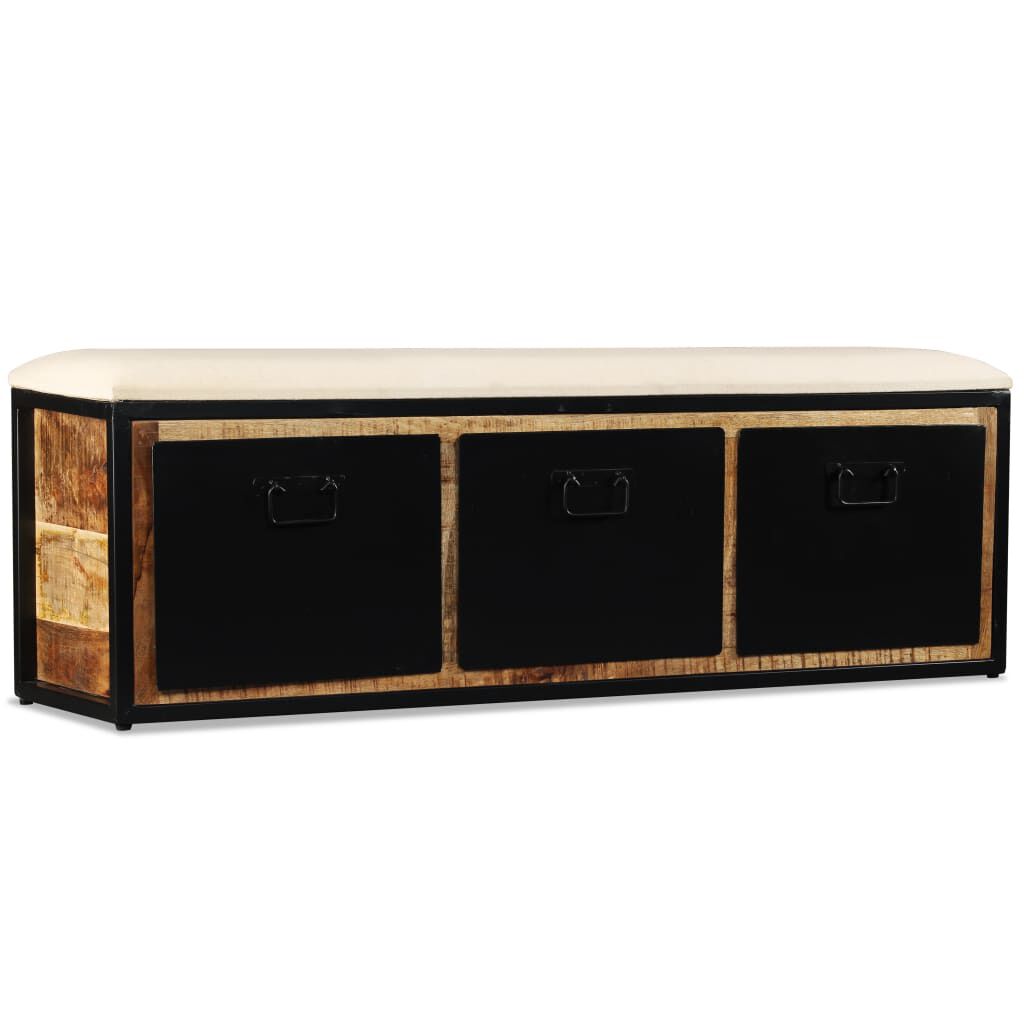 vidaXL Πάγκος Αποθήκευσης με 3 Συρτάρια 120x30x40 εκ Μασίφ Ξύλο Μάνγκο