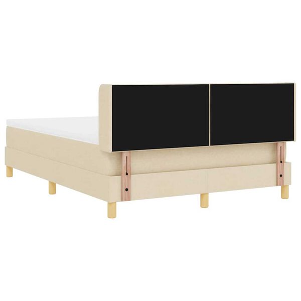 vidaXL Κρεβάτι με Ελατήρια με στρώμα Κρεμ 160 x 200 cm ύφασμα