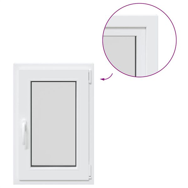 vidaXL Παράθυρο Υπογείου "RISOR" 50x75 εκ. Ανακλινόμενο & Περιστρεφόμενο DIN Δεξιό Λευκό