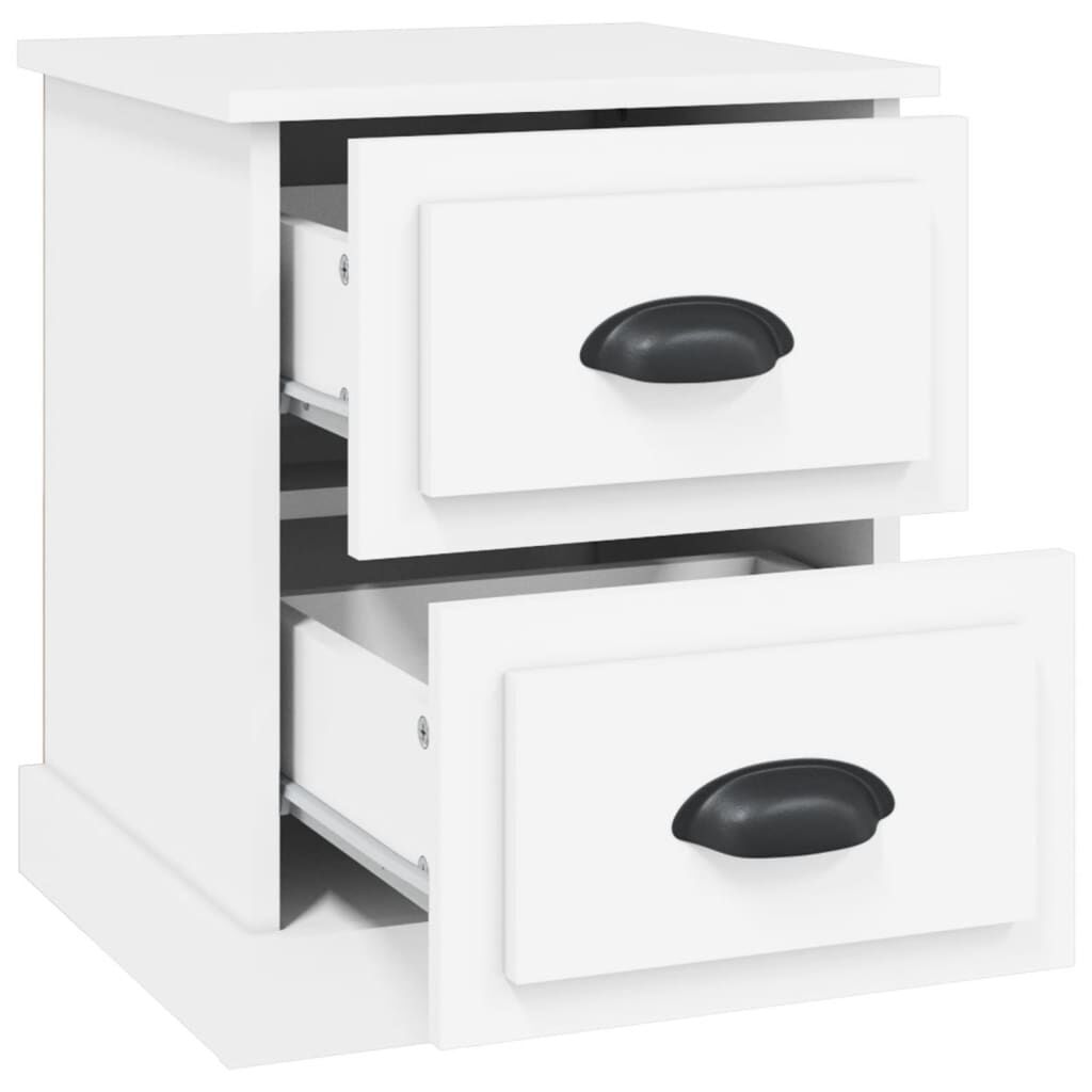 vidaXL Κομοδίνα 2 τεμ. Λευκά 39 x 39 x 47,5 εκ. από Επεξεργασμένο Ξύλο
