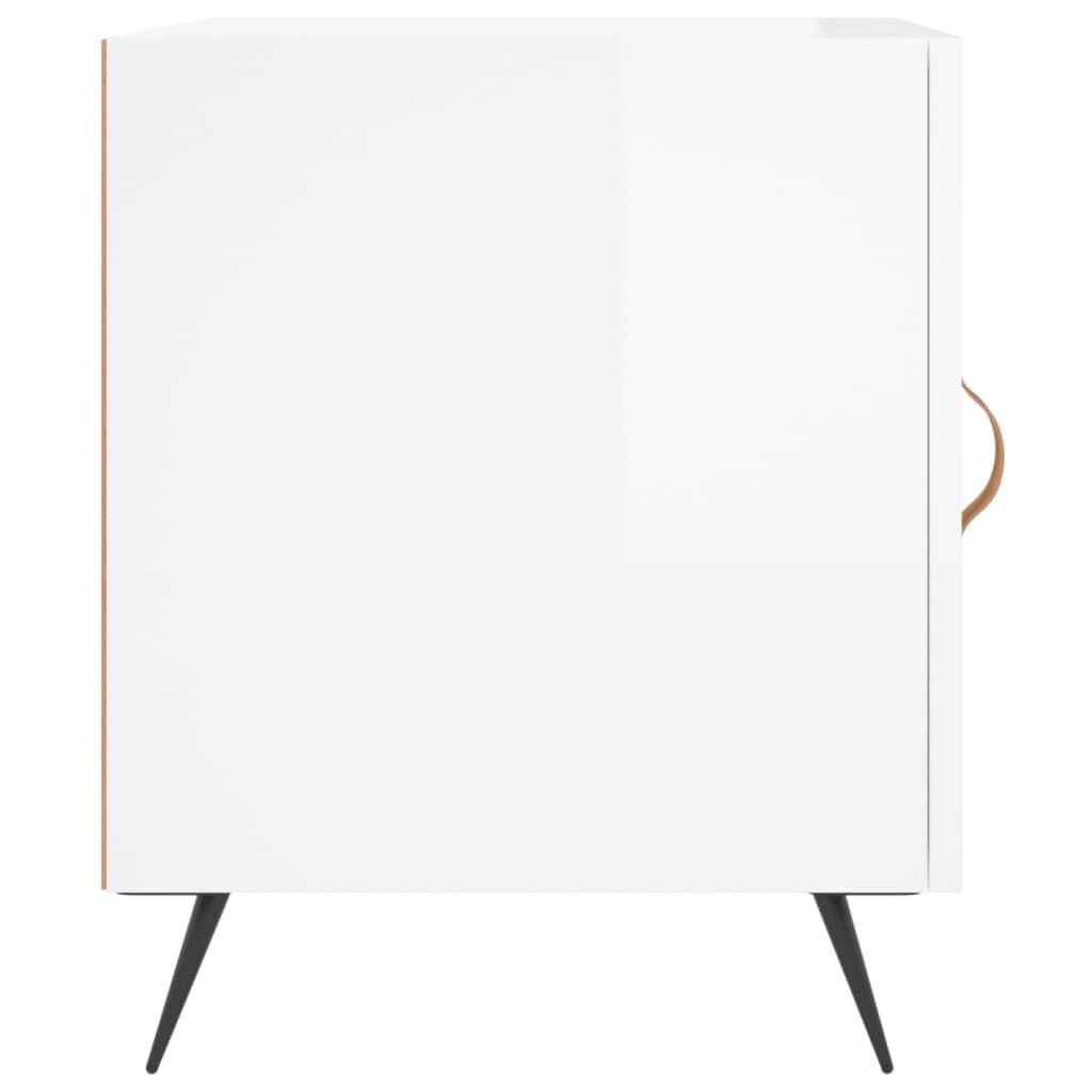 vidaXL Κομοδίνα 2 τεμ. Γυαλ. Λευκό 40 x 40 x 50 εκ. από Επεξεργ. Ξύλο