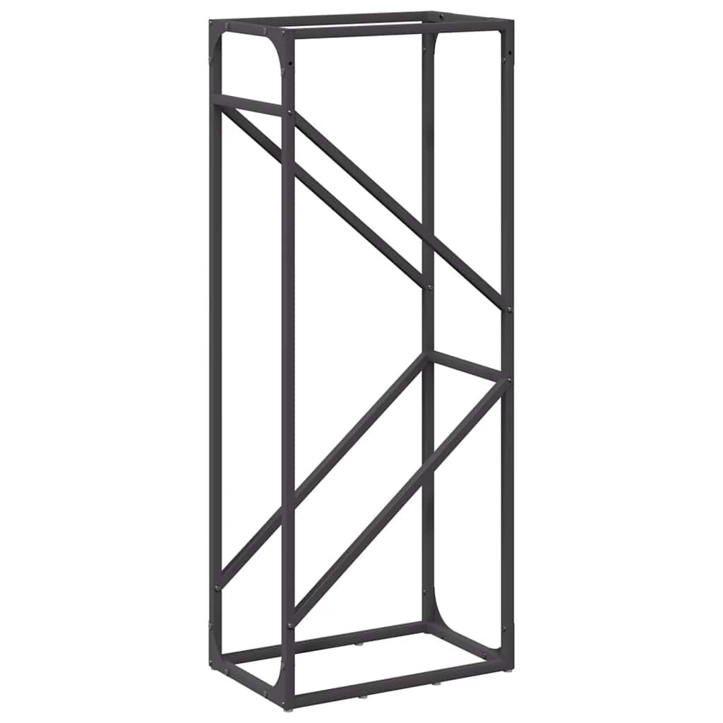 vidaXL Ράφι για καυσόξυλα Μαύρο 40x25x100 εκ. Ατσάλι ψυχρής έλασης