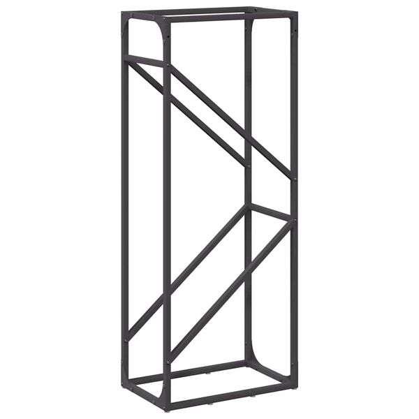 vidaXL Ράφι για καυσόξυλα Μαύρο 40x25x100 εκ. Ατσάλι ψυχρής έλασης