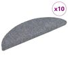 vidaXL Πατάκια Σκάλας Αυτοκόλ. 10 τεμ. Αν. Γκρι 56x17x3εκ Βελονιασμένα