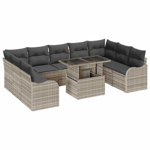 vidaXL &Sigma;&epsilon;&tau; &Kappa;&alpha;&nu;&alpha;&pi;έ &Kappa;ή&pi;&omicron;&upsilon; &mu;&epsilon; &mu;&alpha;&xi;&iota;&lambda;ά&rho;&iota; 10 pcs &Alpha;&nu;&omicron;&iota;&chi;&tau;ό &gamma;&kappa;&rho;&iota; &Pi;&omicron;&lambda;&upsilon; &Rho;&alpha;&tau;ά&nu;