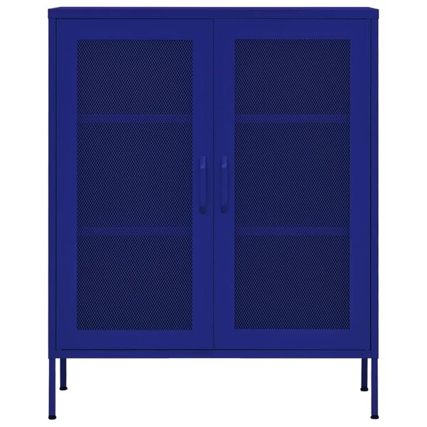 vidaXL Ντουλάπι Αποθήκευσης Ναυτικό Μπλε 80 x 35 x 101,5 εκ. Ατσάλινο