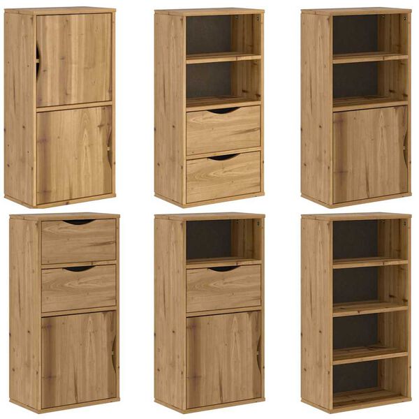 vidaXL Πλαϊνά ντουλάπια 6 τεμ. ODDA 40x24x79 εκ. από Μασίφ Ξύλο Πεύκου