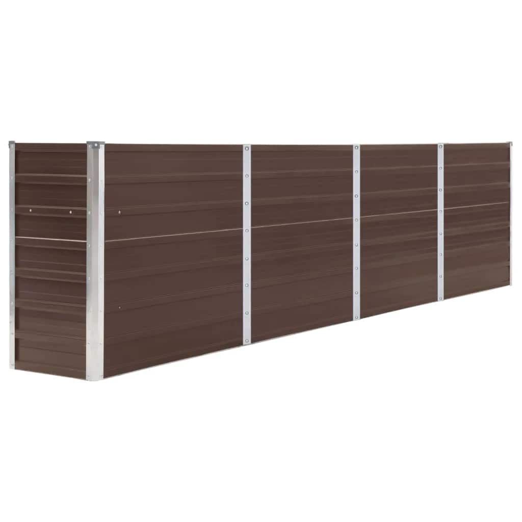 vidaXL Ζαρντινιέρα Ψηλή Καφέ 320 x 40 x 77 εκ. Γαλβανισμένος Χάλυβας