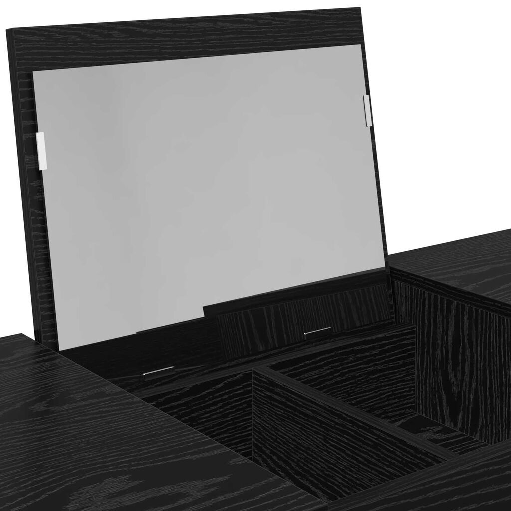 vidaXL Τουαλέτα με Καθρέφτη Μαύρη Κερασιά 100x45x76 εκ.