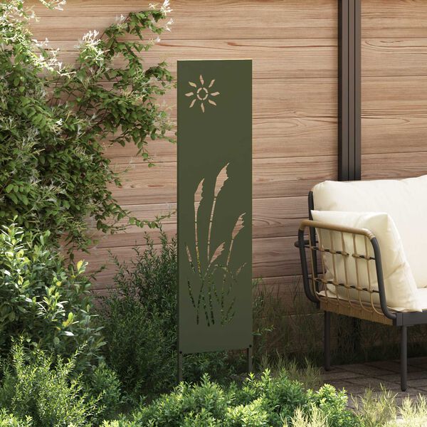 vidaXL Διακοσμητική Πλάκα Κήπου Λαδί 32 x 140 εκ Κρύα έλαση από χάλυβα