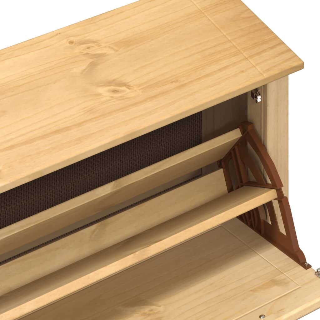 vidaXL Παπουτσοθήκη Corona 99x32x124,5 εκ. από Μασίφ Ξύλο Πεύκου