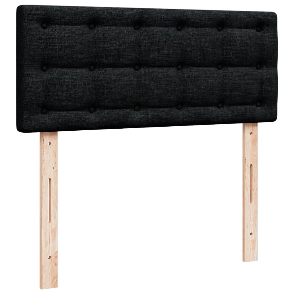 vidaXL Κρεβάτι Boxspring με Στρώμα Μαύρο 120x190 εκ. Υφασμάτινο