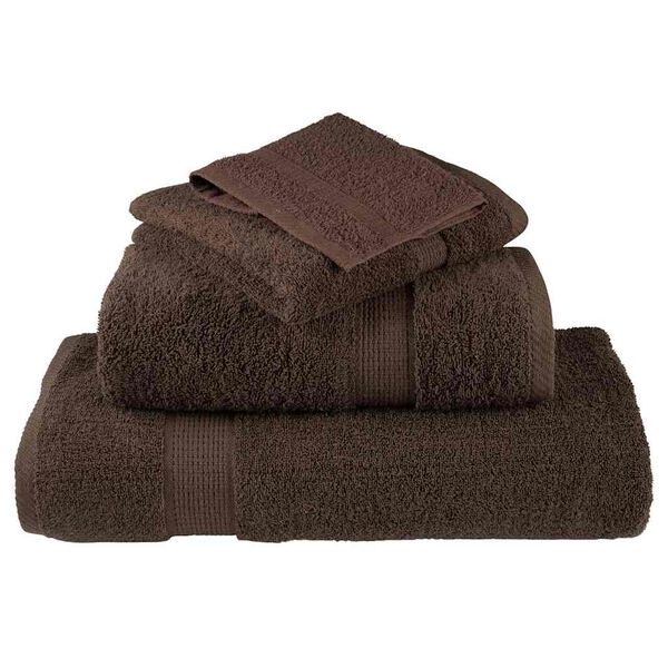 vidaXL Πετσέτες Προσώπου SOLUND 2 pcs Καφέ Βαμβάκι