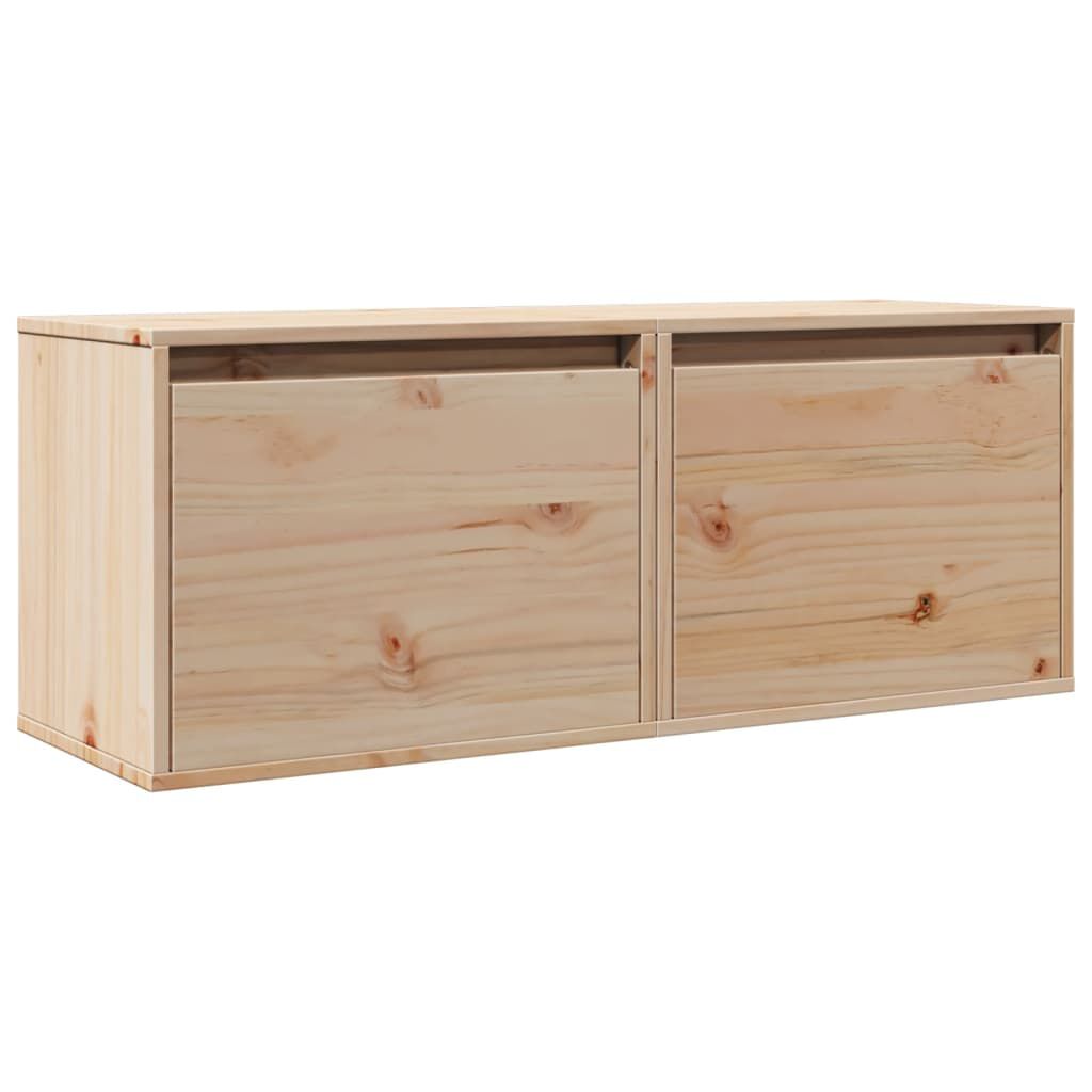 vidaXL Ντουλάπια Τοίχου 2 τεμ. 45 x 30 x 35 εκ. από Μασίφ Ξύλο Πεύκου