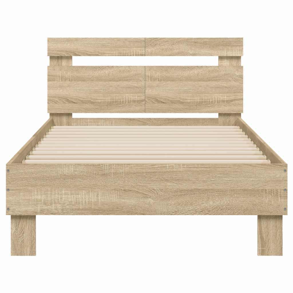 vidaXL Πλαίσιο Κρεβατιού με Κεφαλάρι Sonoma Δρυς 100x200εκ. Επεξ. Ξύλο