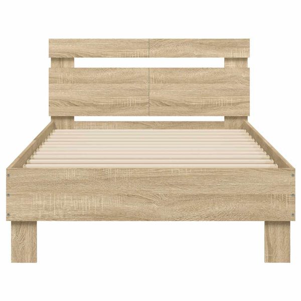 vidaXL Πλαίσιο Κρεβατιού με Κεφαλάρι Sonoma Δρυς 100x200εκ. Επεξ. Ξύλο