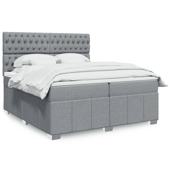 vidaXL &Kappa;&rho;&epsilon;&beta;ά&tau;&iota; Boxspring &mu;&epsilon; &Sigma;&tau;&rho;ώ&mu;&alpha; &Alpha;&nu;&omicron;&iota;&chi;&tau;ό &Gamma;&kappa;&rho;&iota; 200x200 &epsilon;&kappa;. &Upsilon;&phi;&alpha;&sigma;&mu;ά&tau;&iota;&nu;&omicron;