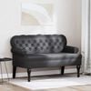 vidaXL Καναπές Chesterfield Μαύρο 119.5 x 64.5 x 75 εκ. Τεχνητό Δέρμα