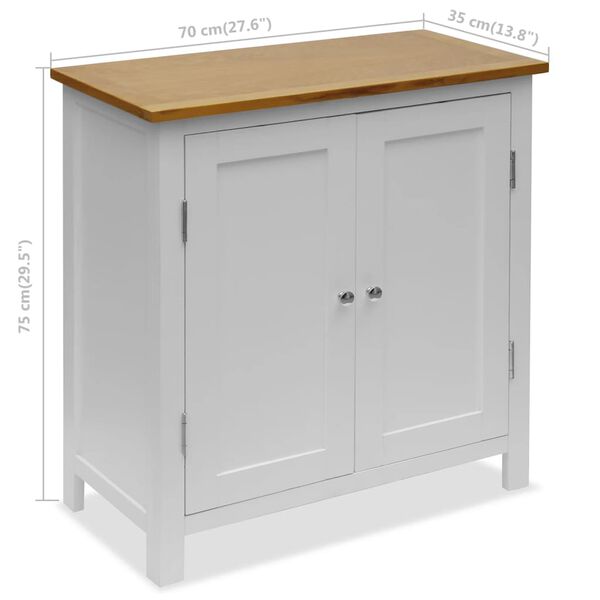 vidaXL Ντουλάπι 70 x 35 x 75 εκ. από Μασίφ Ξύλο Δρυός