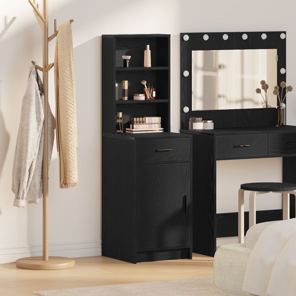vidaXL Ψηλό Ντουλάπι σε Μαύρη Δρυ - 40x41x135 εκ., Κατασκευασμένο από Επεξεργασμένο Ξύλο