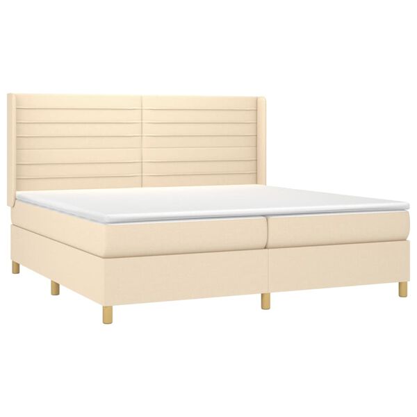 vidaXL &Kappa;&rho;&epsilon;&beta;ά&tau;&iota; Boxspring &mu;&epsilon; &Sigma;&tau;&rho;ώ&mu;&alpha; &Kappa;&rho;&epsilon;&mu; 200x200 &epsilon;&kappa;. &Upsilon;&phi;&alpha;&sigma;&mu;ά&tau;&iota;&nu;&omicron;