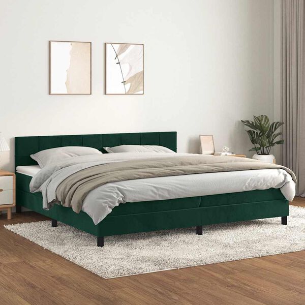 vidaXL &Kappa;&rho;&epsilon;&beta;ά&tau;&iota; Boxspring &mu;&epsilon; &Sigma;&tau;&rho;ώ&mu;&alpha; &Sigma;&kappa;&omicron;ύ&rho;&omicron; &Pi;&rho;ά&sigma;&iota;&nu;&omicron; 200x200&epsilon;&kappa;. &Beta;&epsilon;&lambda;&omicron;ύ&delta;&iota;&nu;&omicron;