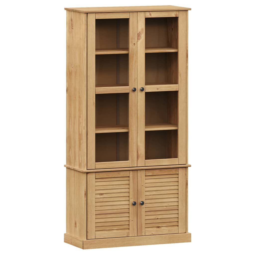 vidaXL Βιτρίνα VIGO 85 x 35 x 170 εκ. από Μασίφ Ξύλο Πεύκου