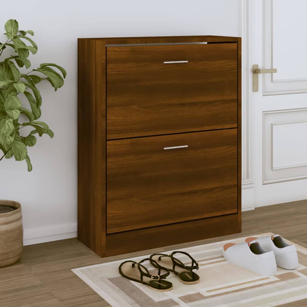 vidaXL Παπουτσοθήκη Καφέ Δρυς 63x24x81 εκ. από Επεξεργασμένο Ξύλο
