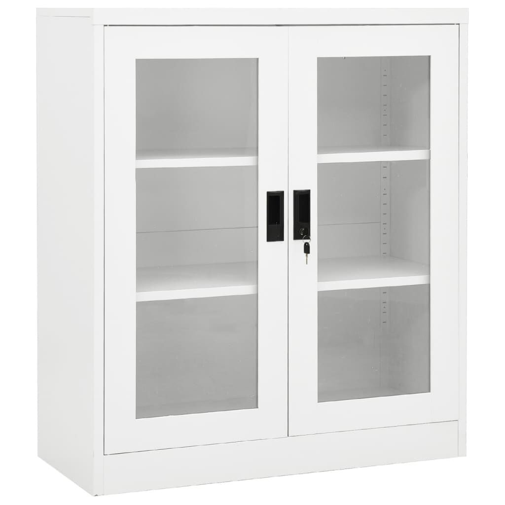 vidaXL Ντουλάπα Γραφείου 90 x 40 x 105 εκ. Λευκή Ατσάλινη