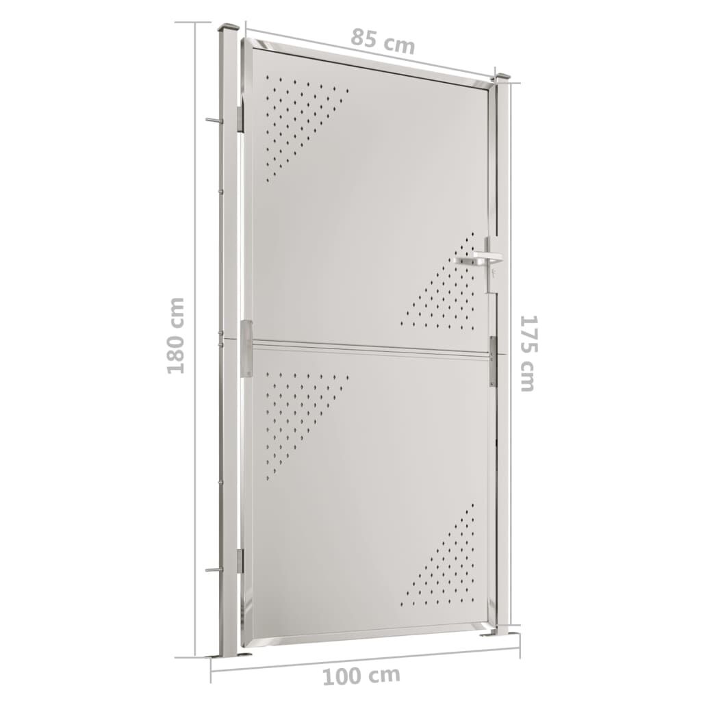 vidaXL Πόρτα Περίφραξης Κήπου 100 x 180 εκ. από Ανοξείδωτο Ατσάλι