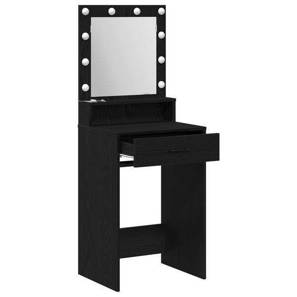 vidaXL Κομοδίνο με ράφι Μαύρη δρυς 50 x 41 x 135 εκ Επεξεργασμένο ξύλο