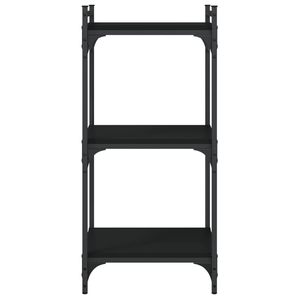 vidaXL Βιβλιοθήκη 3 Επιπέδων Μαύρη 40 x 30 x 86 εκ. Επεξεργασμένο Ξύλο