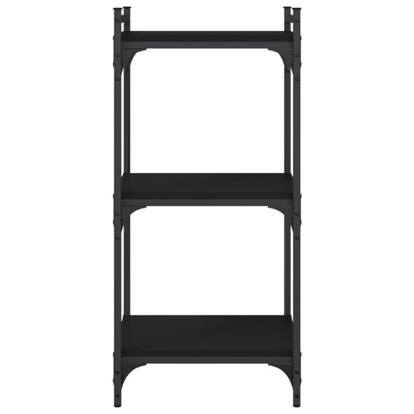 vidaXL Βιβλιοθήκη 3 Επιπέδων Μαύρη 40 x 30 x 86 εκ. Επεξεργασμένο Ξύλο