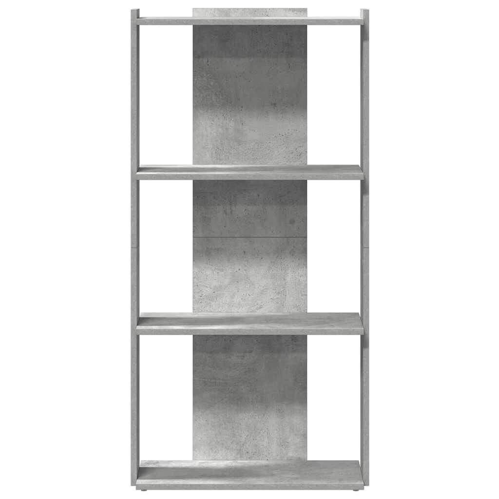 vidaXL Βιβλιοθήκη 3 επιπέδων Μπετόν Γκρι 60x30x120 cm Ξύλινη κατασκευή