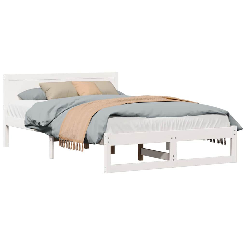 vidaXL Σκελετός Κρεβατιού Λευκό 120 x 190 cm Μασίφ ξύλο πεύκου