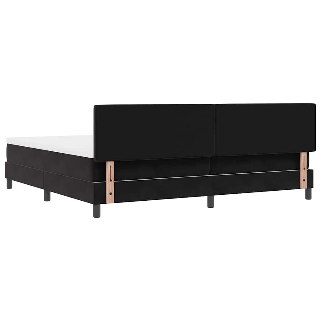 vidaXL Κρεβάτι με ελατήρια με στρώμα Μαύρο 200 x 200 cm Βελούδο
