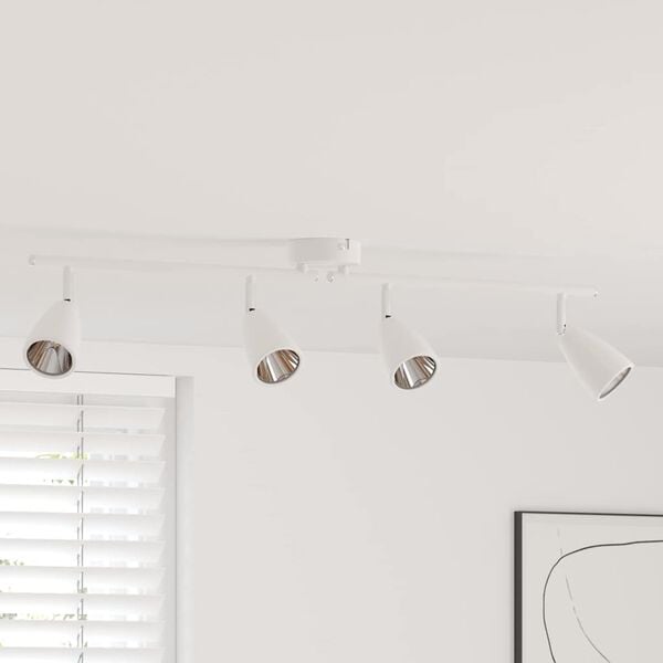 vidaXL Σποτ οροφής με προβολείς Λευκό 25.5 x 8 x 16 εκ Μέταλλο