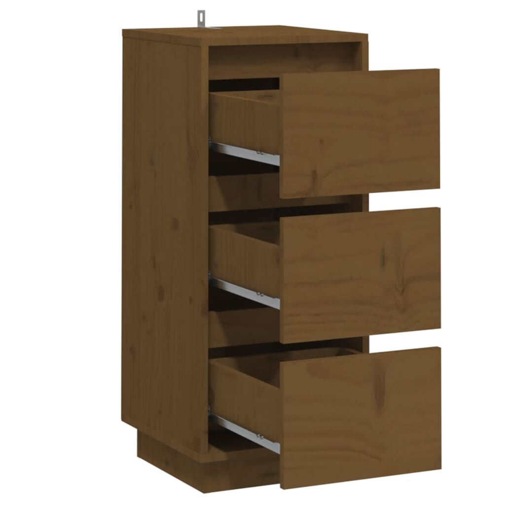 vidaXL Συρταριέρες 2 τεμ. Καφέ Μελί 32x34x75 εκ. από Μασίφ Ξύλο Πεύκου