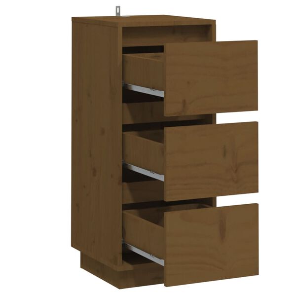 vidaXL Συρταριέρες 2 τεμ. Καφέ Μελί 32x34x75 εκ. από Μασίφ Ξύλο Πεύκου