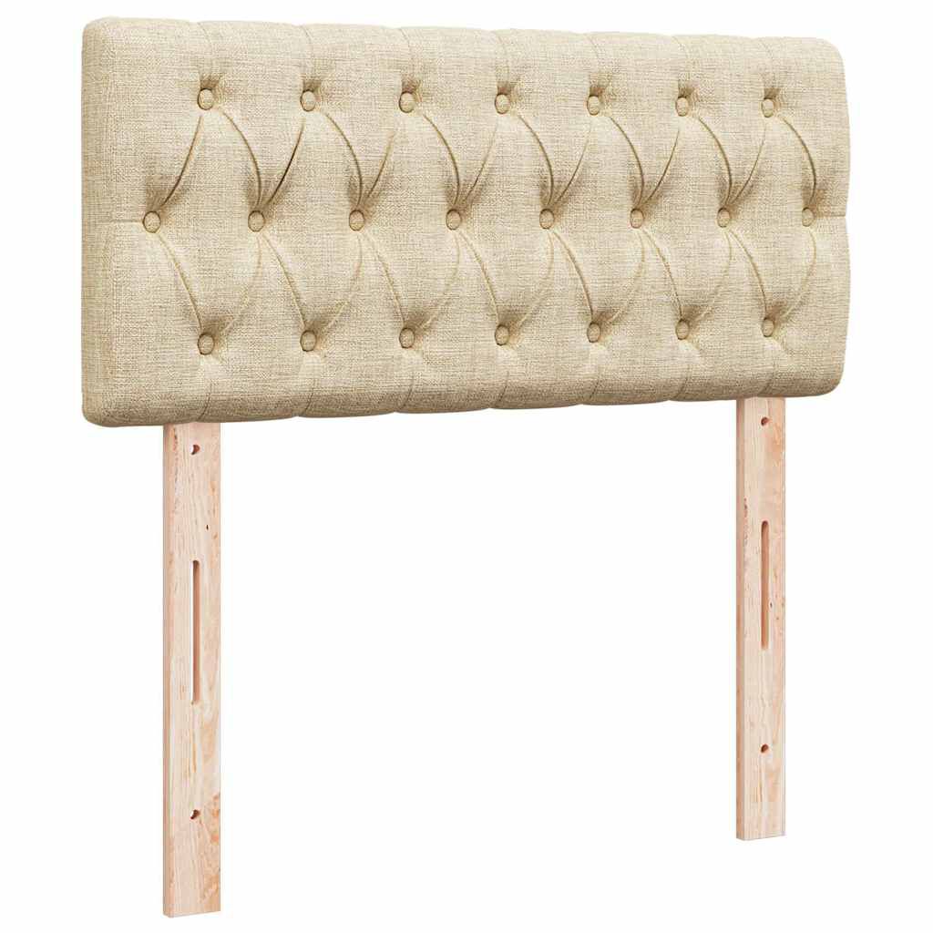 vidaXL Οθωμανικό κρεβάτι με στρώμα Cream 90x200cm ύφασμα