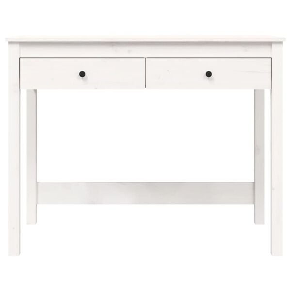 vidaXL Γραφείο με Συρτάρια Λευκό 100x50x78 εκ. από Μασίφ Ξύλο Πεύκου