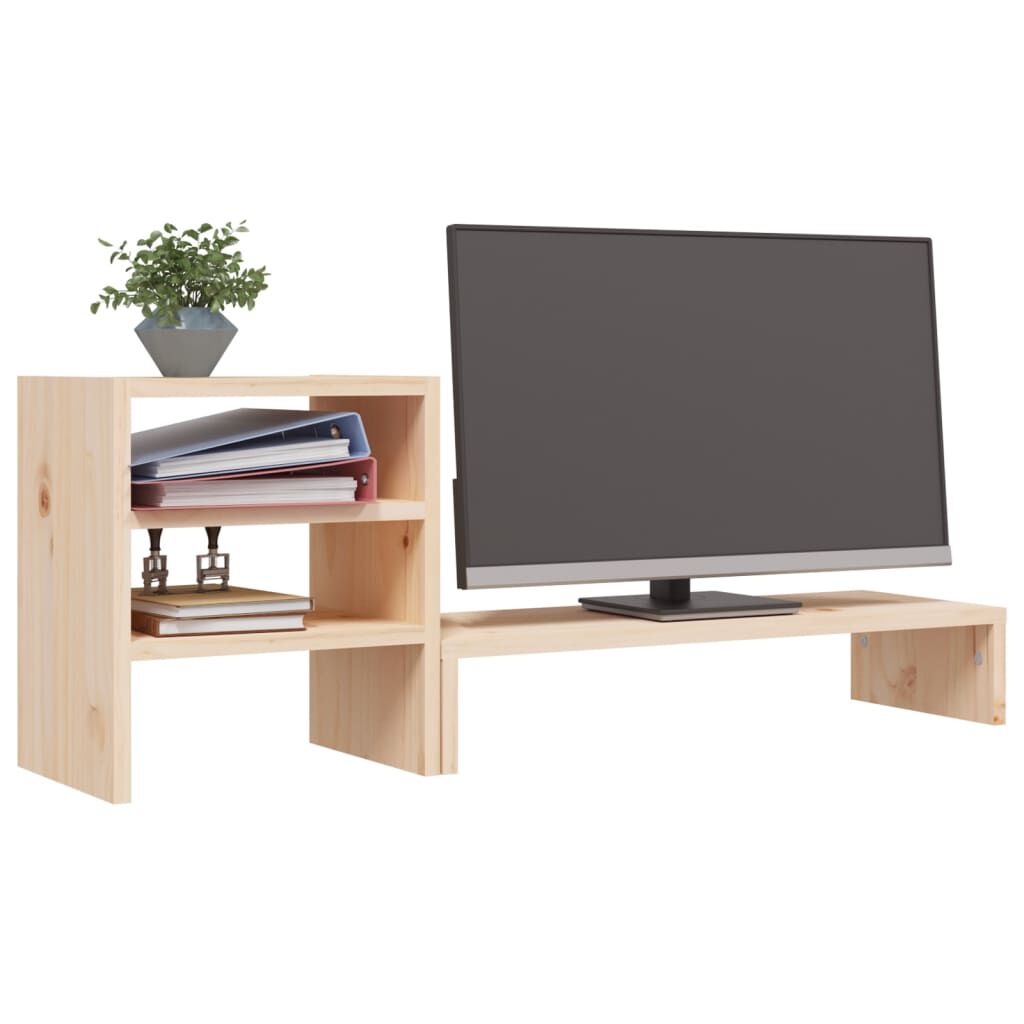 vidaXL Βάση Οθόνης 81 x 20 x 30 εκ. από Μασίφ Ξύλο Πεύκου