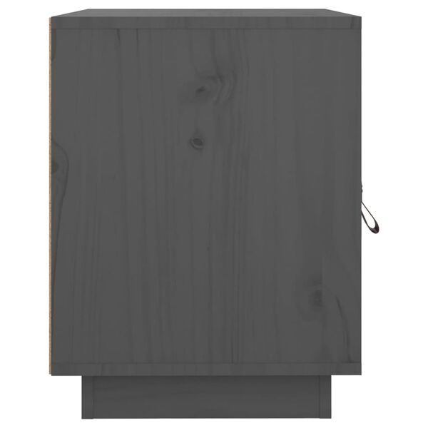 vidaXL Κομοδίνο Γκρι 40 x 34 x 45 εκ. από Μασίφ Ξύλο Πεύκου