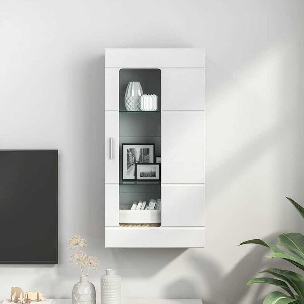 vidaXL Ντουλάπα τοίχου Λευκό 55 x 29 x 100 εκ Επεξεργασμένο ξύλο