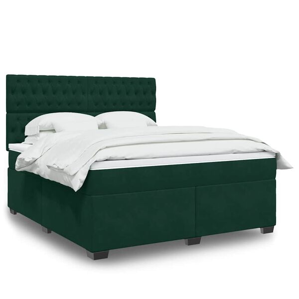 vidaXL &Kappa;&rho;&epsilon;&beta;ά&tau;&iota; Boxspring &mu;&epsilon; &Sigma;&tau;&rho;ώ&mu;&alpha; &Sigma;&kappa;&omicron;ύ&rho;&omicron; &Pi;&rho;ά&sigma;&iota;&nu;&omicron; 180x200&epsilon;&kappa;. &Beta;&epsilon;&lambda;&omicron;ύ&delta;&iota;&nu;&omicron;