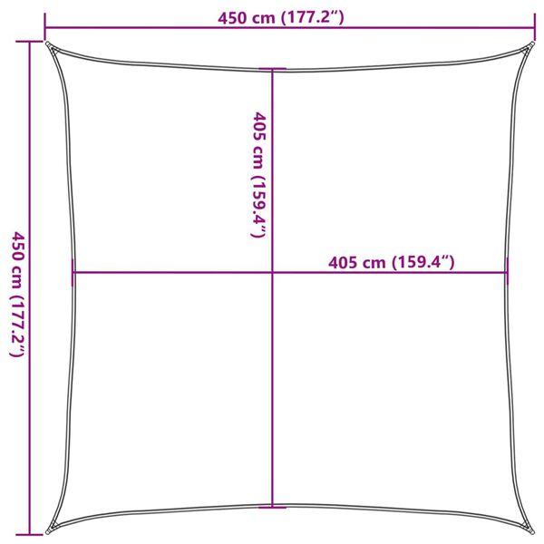 vidaXL Πανί Σκίασης Καφέ 4,5 x 4,5 μ. από HDPE 160 γρ./μ²