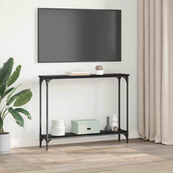 vidaXL &Tau;&rho;&alpha;&pi;έ&zeta;&iota; &kappa;&omicron;&nu;&sigma;ό&lambda;&alpha;&sigmaf; &mu;&epsilon; &rho;ά&phi;&iota; &Mu;&alpha;ύ&rho;&eta; &Omicron;&xi;&upsilon;ά 100 x 22,5 x 75 &epsilon;&kappa;