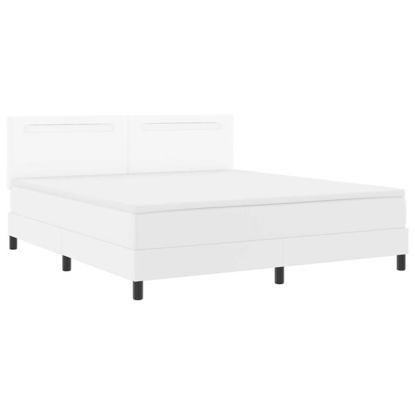 vidaXL Κρεβάτι με Στρώμα με στρώμα Λευκό 180 x 200 cm Τεχνητό δέρμα