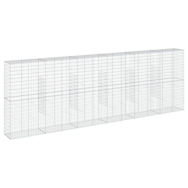 vidaXL Συρματοκιβώτιο με Κάλυμμα 600x50x200εκ. από Γαλβανισμένο Χάλυβα